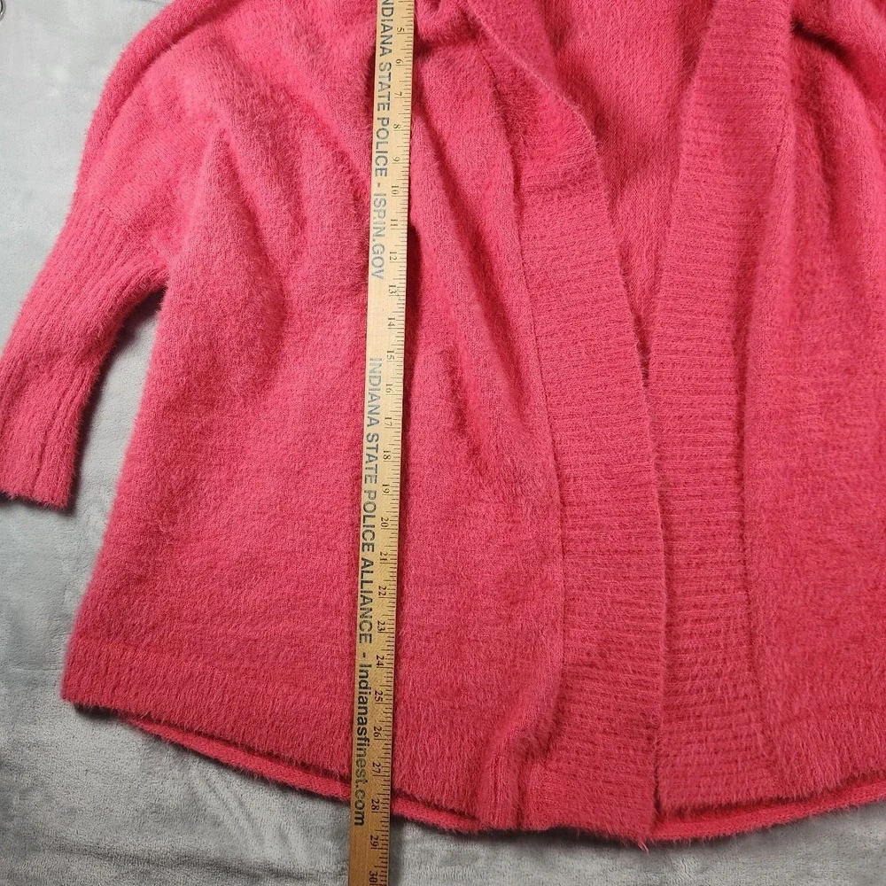 Boston Proper XS/S Pink Fuzzy Eyelash Knit Cardigan Sweater Plush Relaxed Dolman